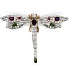 Diamond & Gemstone Butterfly Brooch