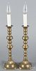 Pair of Victorian brass candlesticks, late 19th c., 12'' h.