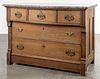 Victorian walnut marble top chest of drawers