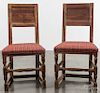 Pair of George I yellow pine side chairs, ca. 1760