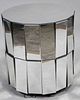 ROUND MIRRORED END TABLE