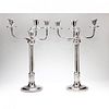 A Pair of George III Sheffield Plate Three or Four-Light Candelabra