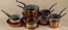 Collection of copper cookware, 19th/20th c.
