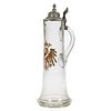 German Glass and Pewter Tall Stein