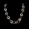14k white gold link chain necklace, Italy