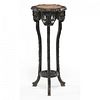 Chinese Carved and Marble Top Tall Stand