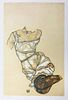 Egon Schiele  (After) - Torso in Petticoat and Black