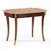 French Inlaid Marble Top Low Side Table