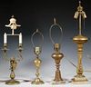 COLLECTION OF (4) VINTAGE BRASS TABLE LAMPS
