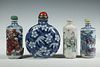 (4) CHINESE PORCELAIN SNUFF BOTTLES