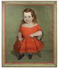 EARLY 19TH C. PORTRAIT OF A CHILD BY AN AMERICAN ITINERANT ARTIST