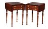 PR OF SHERATON STYLE WORK TABLES IN MAHOGANY