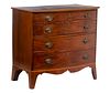 AMERICAN BOW FRONT FOUR-DRAWER CHEST
