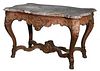 MARBLE TOP CARVED ROCOCO CENTER TABLE