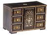 MINIATURE IVORY INLAID ROSEWOOD TABLETOP CABINET