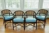 SET OF FOUR RATTAN CHAIRS