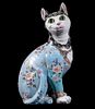 GALLE ATTRIBUTED FRENCH FAIENCE CAT