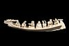 19TH C. JAPANESE IVORY OKIMONO OF A BOAT WITH FIGURES, SIGNED