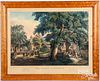 Large folio Currier & Ives hand colored lithograph