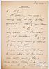 Andrew Wyeth, signed hand written letter