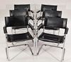 6PC Chrome & Leather Chairs