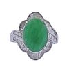 18K Gold Diamond Jadeite Jade Ring