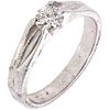ANILLO SOLITARIO CON DIAMANTE EN PLATINO  Peso: 5.7 g. Talla: 6 ¾  1 Diamante corte brillante ~0.40 ct (lascado) | SOLITAIRE RING WITH DIAMOND IN PLAT