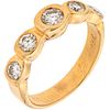 ANILLO CON DIAMANTES EN ORO AMARILLO DE 18K con diamantes corte brillante ~0.60 ct. Peso: 4.9 g. Talla: 6 | RING WITH DIAMONDS IN 18K YELLOW GOLD Bril