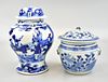 2 Chinese Blue & White Vase & Jar,19th C.