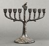 Judaica German Silver "Tree of Life" Menorah