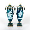 Pair Of Minton Alboin Birks Bicentenary Lidded Vases