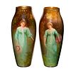 Pair Of Royal Doulton Leslie Johnson Vases, Maiden