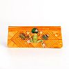 Iris Lane, Metallic Orange Jeweled Frog Envelope Clutch