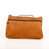 Longchamp Brown Suede Leather Pouch Bag
