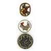 A SMALL CARD OF ASSORTED MATERIAL BIRD BUTTONS