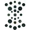 A CARD OF DIV 1 BLACK DYED PICTORIAL HORN BUTTONS