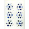 A WHOLE CARD OF DIVISION ONE COBALT BLUE GLASS BUTTONS