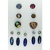 A SMALL CARD OF ASSORTED DIV 1 AND 3 GLASS BUTTONS
