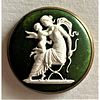 ONE DIVISION ONE FAUX WEDGWOOD GLASS IN METAL BUTTON