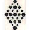 A FULL CARD OF DIVISION 1 ASSORTED BLACK GLASS BUTTONS