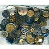 A HEAVY BAG LOT OF ASSORTED METAL BUTTONS