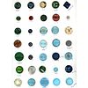 A WHOLE CARD OF DIV 1 VICTORIAN GLASS BUTTONS