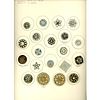 WHOLE CARD OF DIV 1 & 3 JEWELED GLASS IN METAL BUTTONS