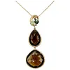 Gorgeous Multi Stone Drop Pendant Necklace with Tiffany & Co Chain