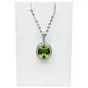 Glamorous Peridot & Diamond Halo Pendant Necklace
