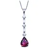 Gorgeous Tourmaline & Diamond Drop Pendant Necklace