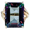 Colorful Mystic Topaz & Solid Gold Cocktail Ring
