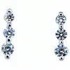 Stunning Three-Stone Diamond Drop Earrings