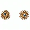 Charming Sapphire & 14K Gold Dandelion Stud Earrings