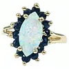 Mid Century Opal & Sapphire Cocktail Ring